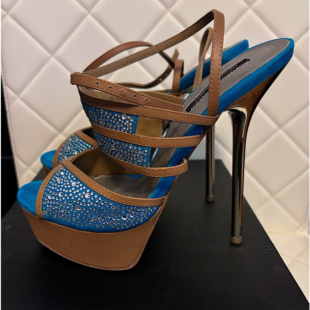 Chrome stiletto high heels